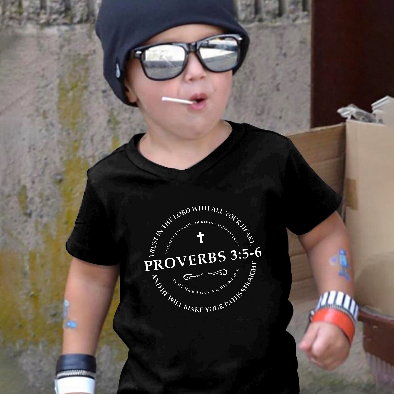 Proverbs 3:5-6 Trust In The Lord Youth Christian T-shirt claimedbygoddesigns