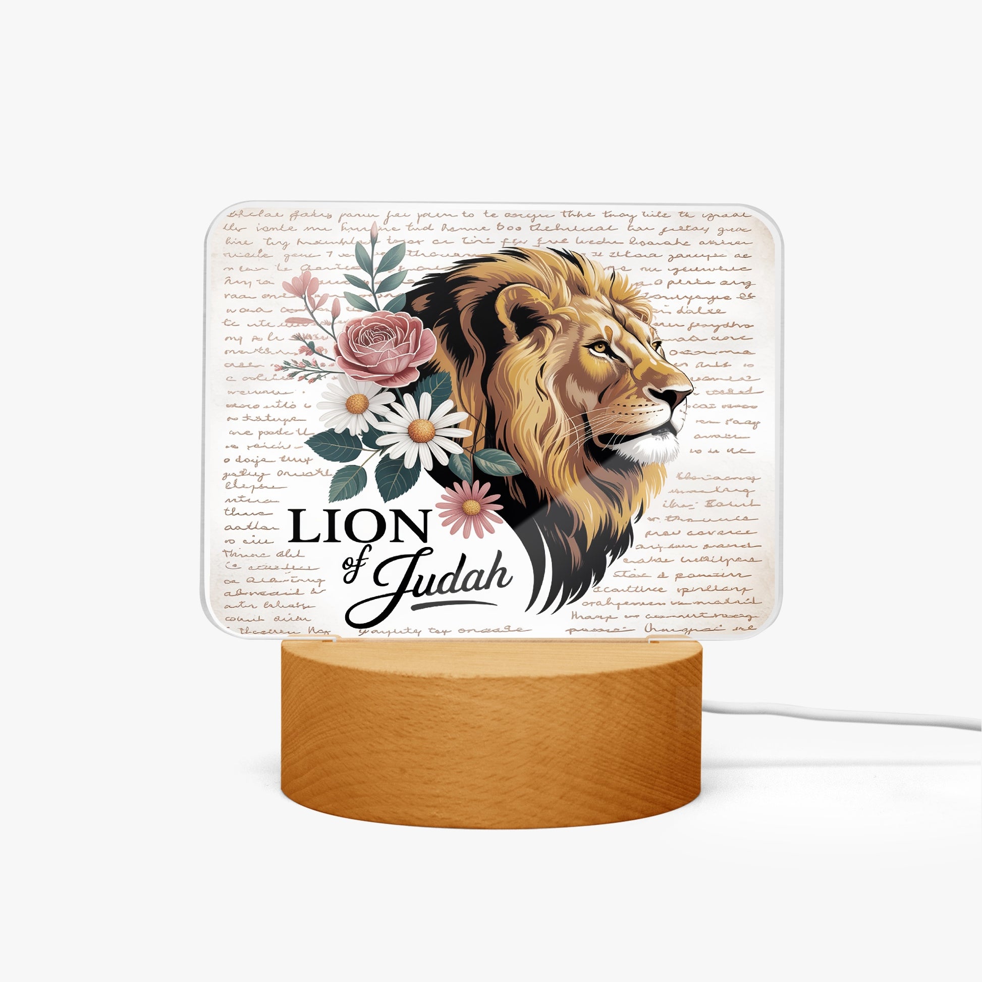 Lion Of Judah Acrylic Plaque with Stand - Rectangle - ClaimedbyGodDesigns