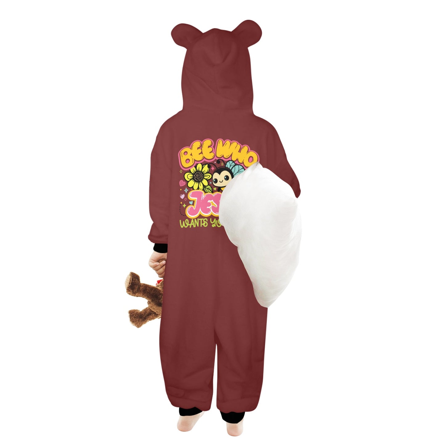 Be Who He Wants You To Be One-Piece Zip up Hooded Pajamas for Little Kids (Toddler)