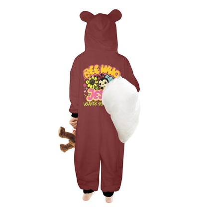 Be Who He Wants You To Be One-Piece Zip up Hooded Pajamas for Little Kids (Toddler)
