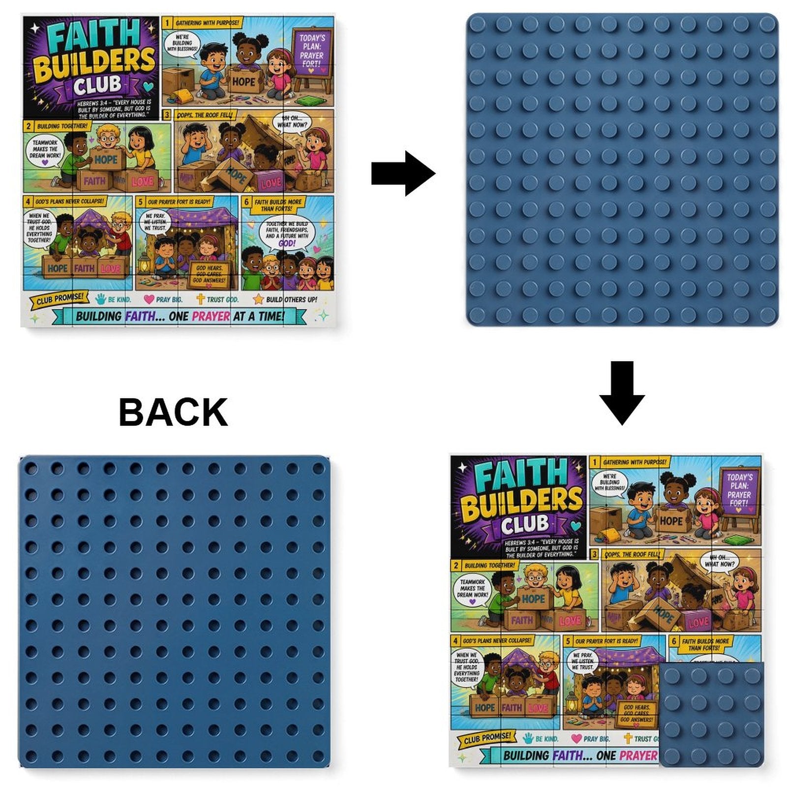 Faith Builders Club – Building Block Puzzle Ornament - ClaimedbyGodDesigns