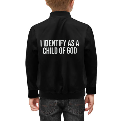 I IDENTIFY AS HIS CHILD Kids' Bomber Christian Jacket with Pockets