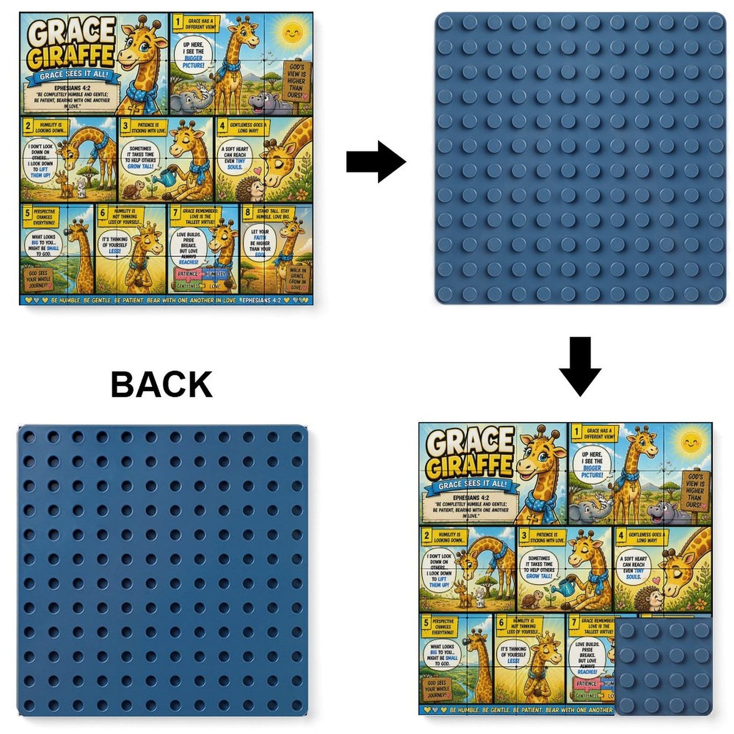 Grace Giraffe – Building Block Puzzle Ornament - ClaimedbyGodDesigns