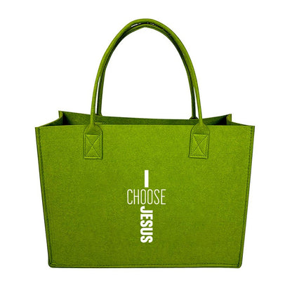 I Choose Him Christian Felt Bag