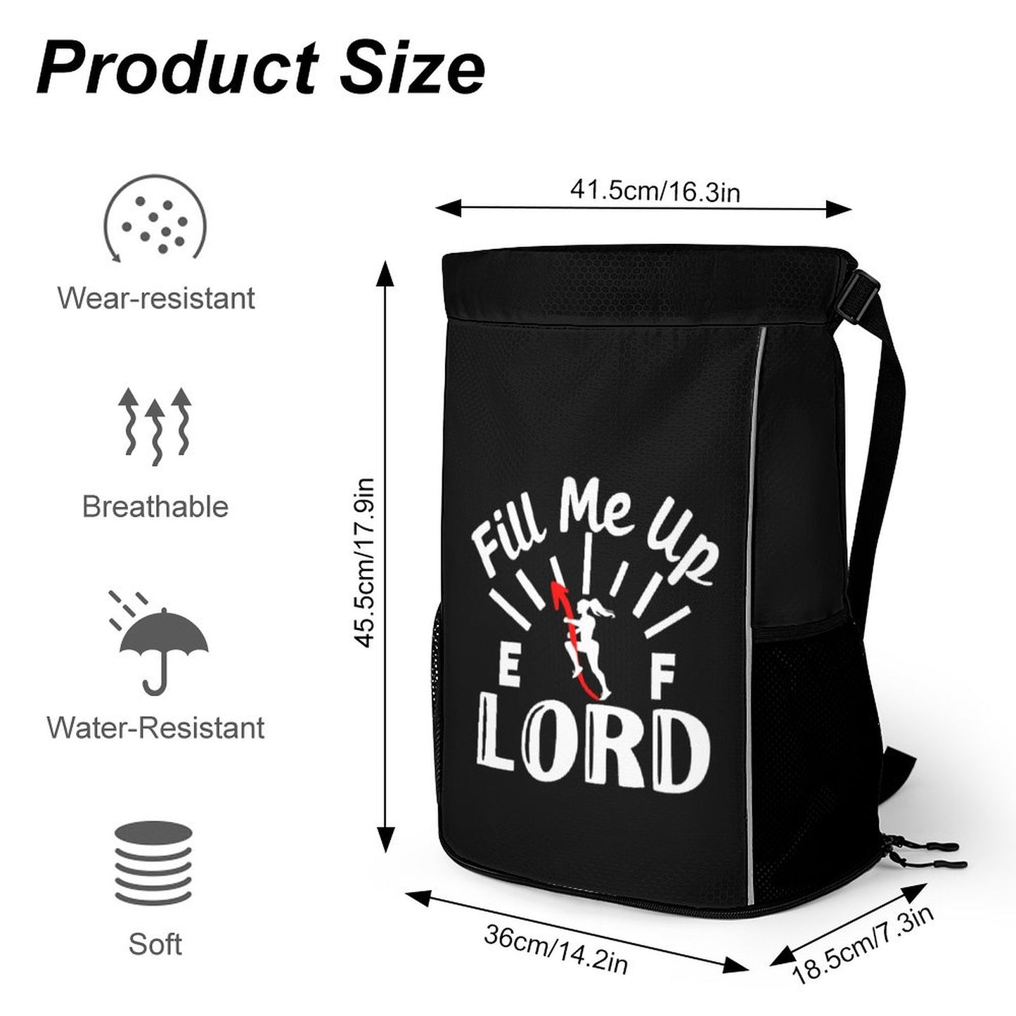 Fill Me Up Lord Christian Waffle Cloth Drawstring Bag