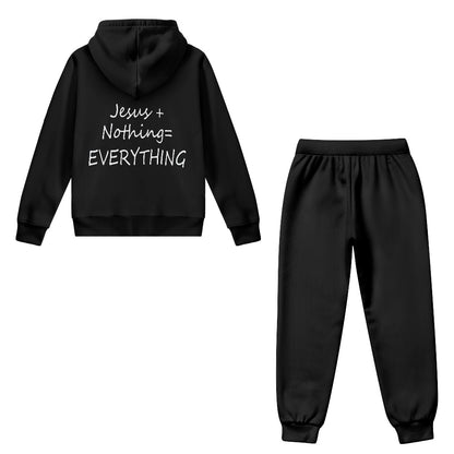 Him Plus Nothing Equals Everything Youth Christian Zippered Sportswear Outfit - ClaimedbyGodDesigns