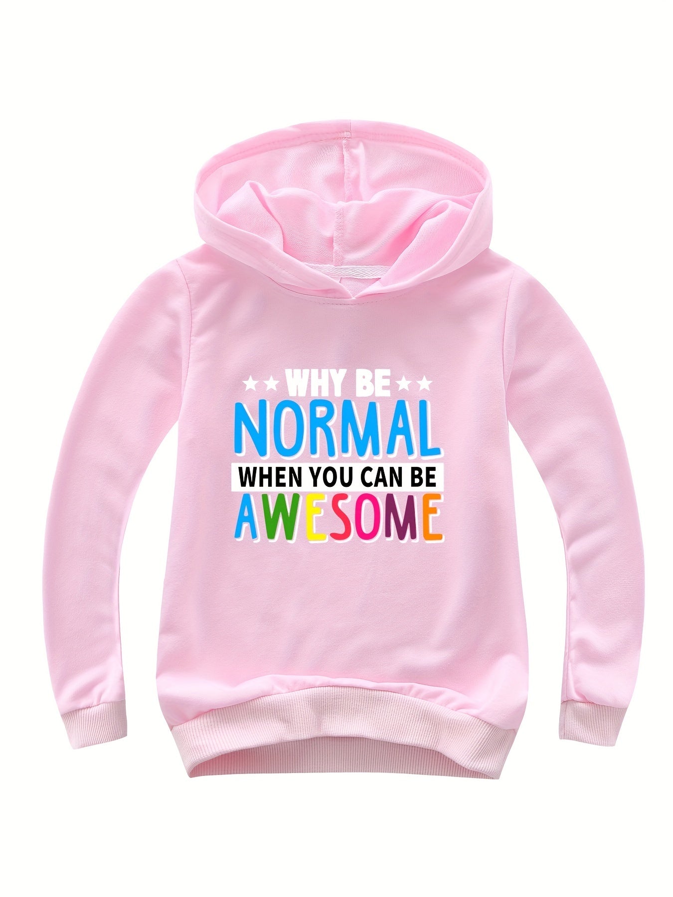 WHY BE NORMAL When You Can Be Awesome Youth Christian Pullover Hooded  Sweatshirt (Buy A Size Up) claimedbygoddesigns