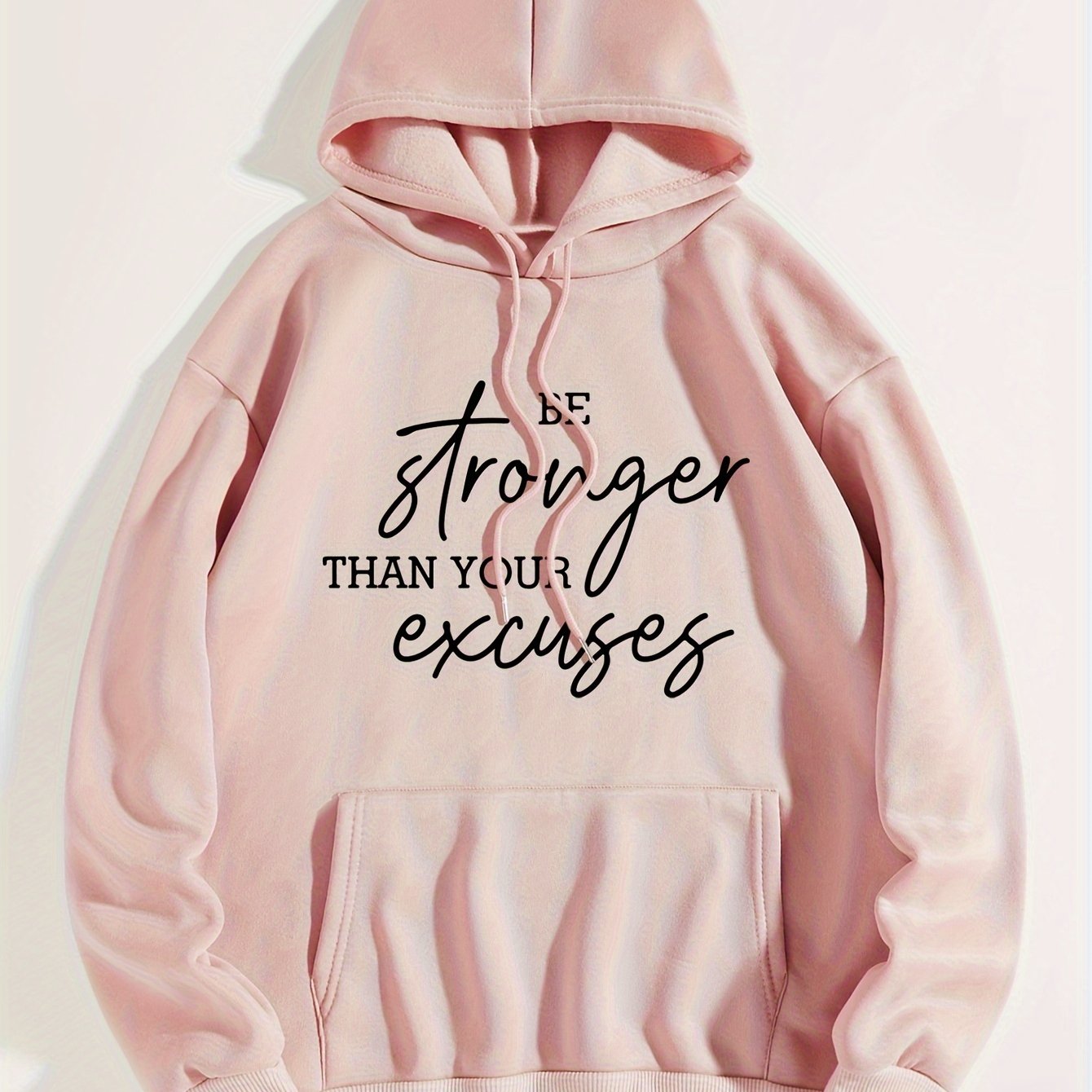 Be Stronger Than Your Excuses Plus Size Women's Christian Pullover Hooded Sweatshirt claimedbygoddesigns