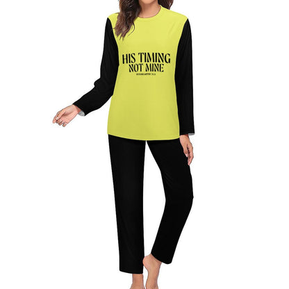 His Timing Not Mine Women's Christian Pajamas - ClaimedbyGodDesigns
