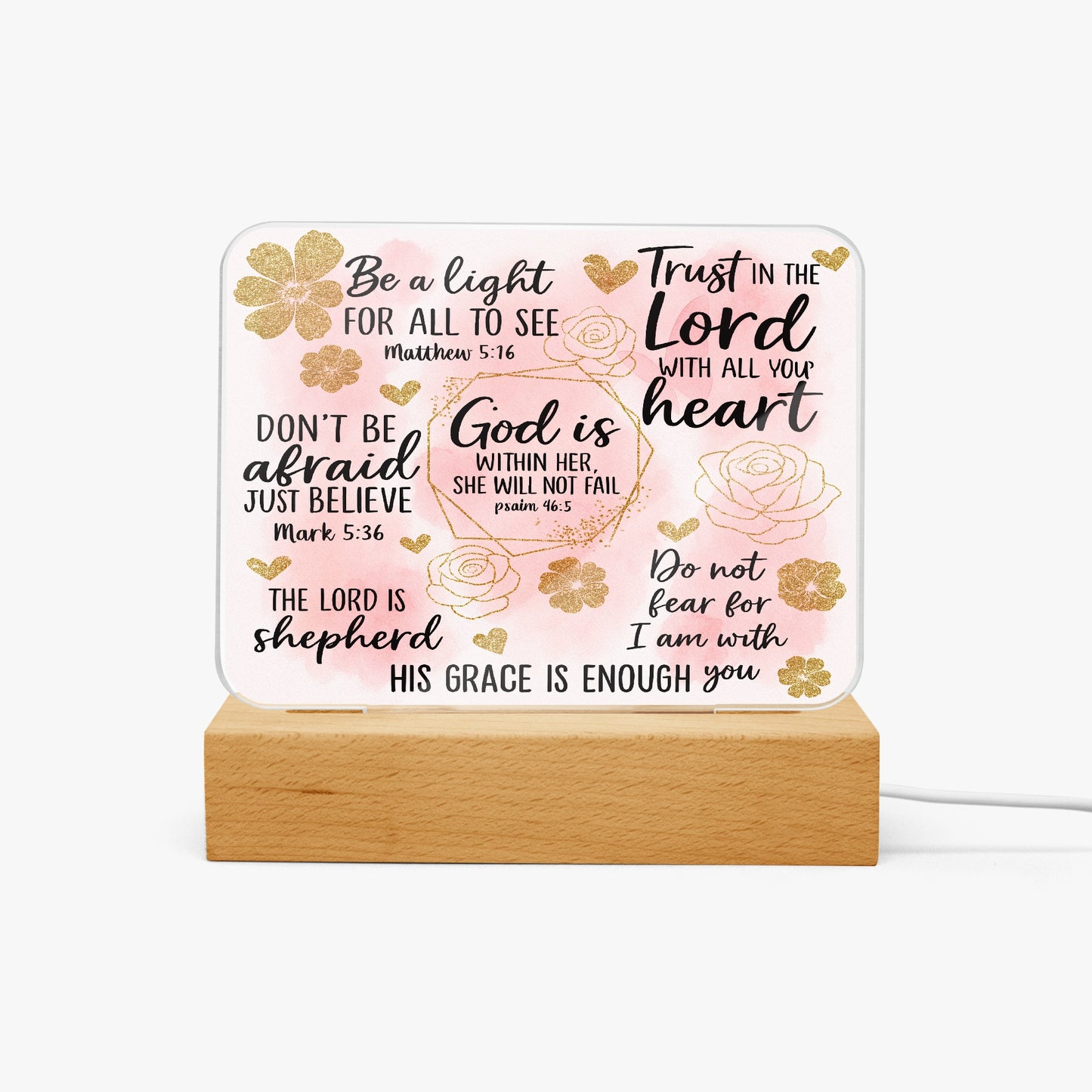 He Is Within Her Christian Acrylic Plaque with Stand - Rectangle - ClaimedbyGodDesigns