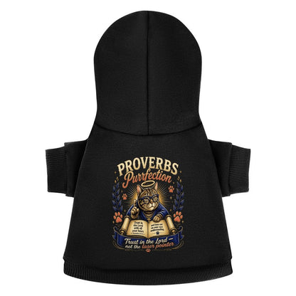 Proverbs Purrfection Christian Pet Hooded Pullover Sweatshirt Cat Hoodie Warm, Soft & Breathable - ClaimedbyGodDesigns