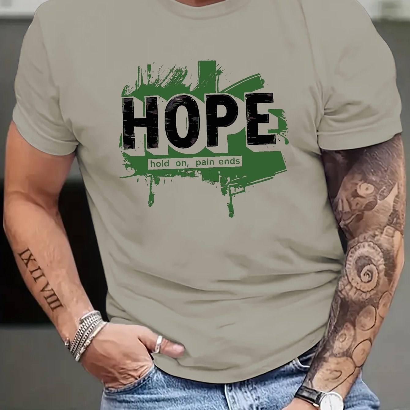 HOPE Hold On Pain Ends Men's Christian T-Shirt claimedbygoddesigns