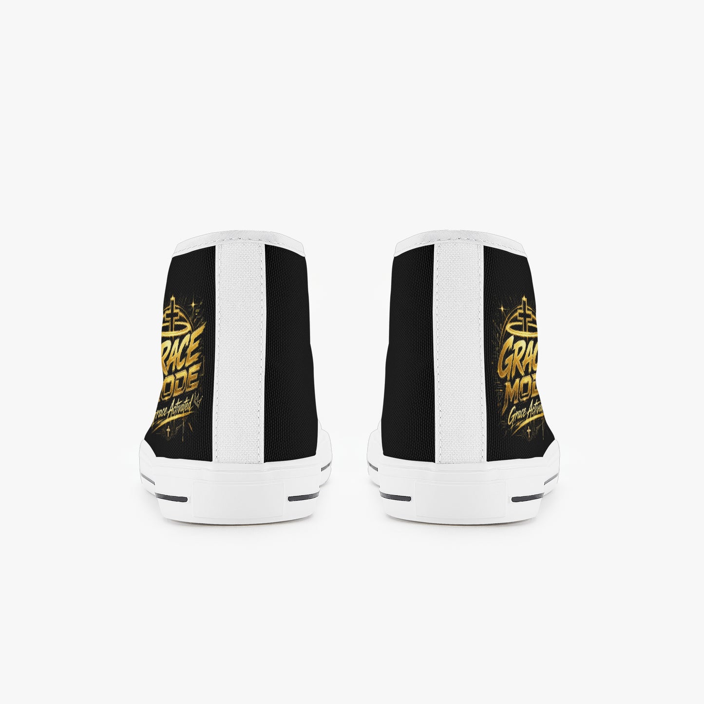 Grace Mode Activated Christian Kid’s High - Top Canvas Shoes - ClaimedbyGodDesigns