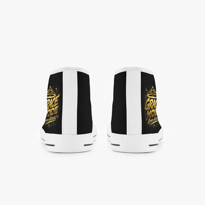 Grace Mode Activated Christian Kid’s High - Top Canvas Shoes - ClaimedbyGodDesigns
