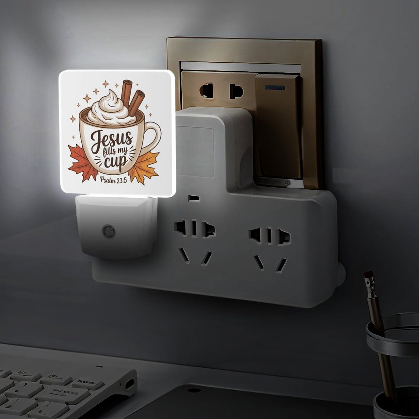 He Fills My Cup Christian Kids Night Light - ClaimedbyGodDesigns