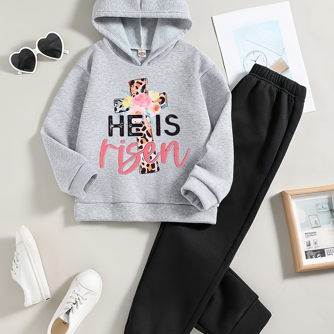 HE IS RISEN Youth Christian Casual Outfit claimedbygoddesigns