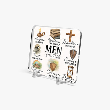 Men Of The Bible Christian Acrylic Plaque with Stand - Rectangle - ClaimedbyGodDesigns