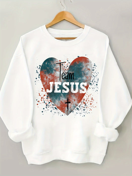 Team Jesus Women's Christian Pullover Sweatshirt claimedbygoddesigns
