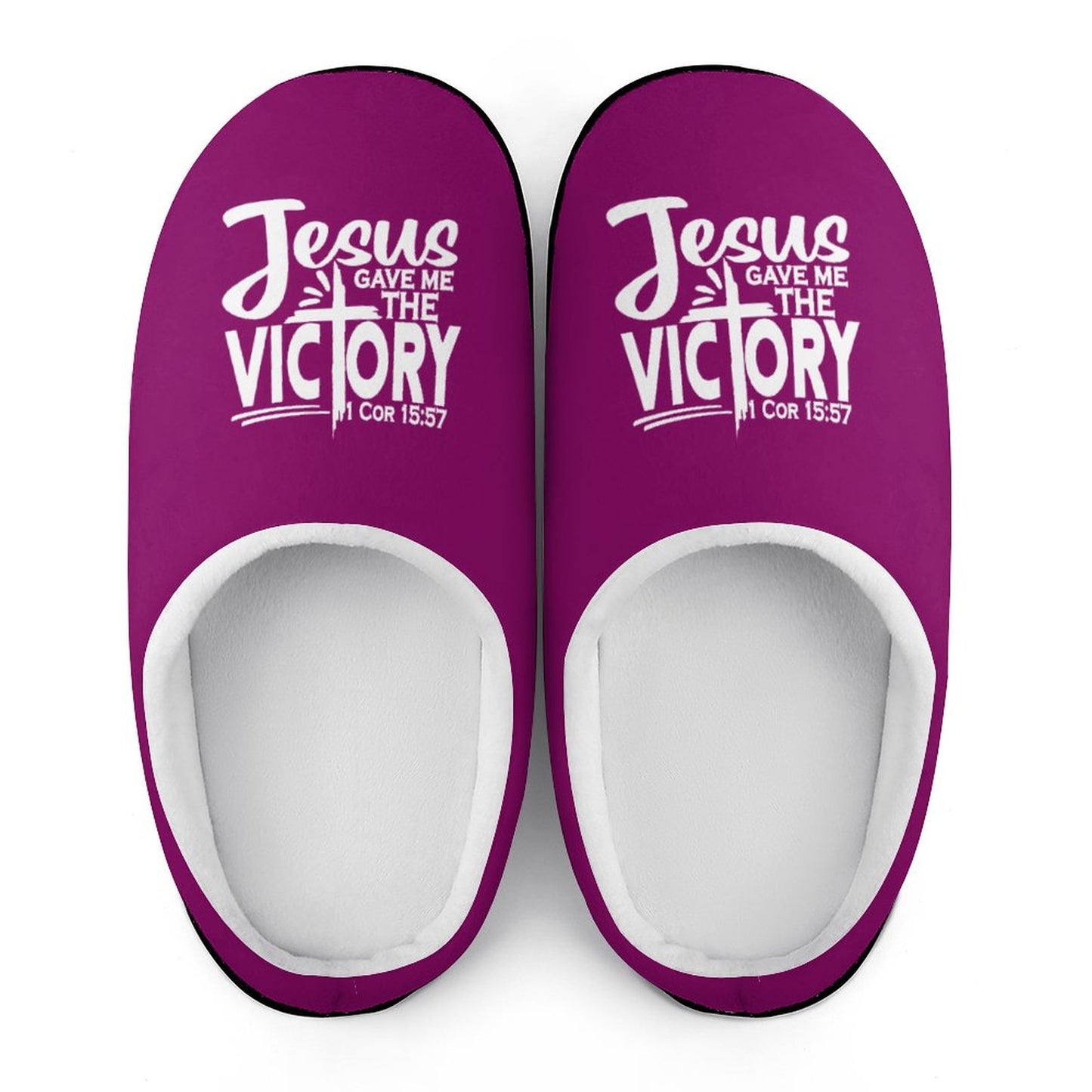 Jesus Gave Me The Victory Christian Cotton Slippers