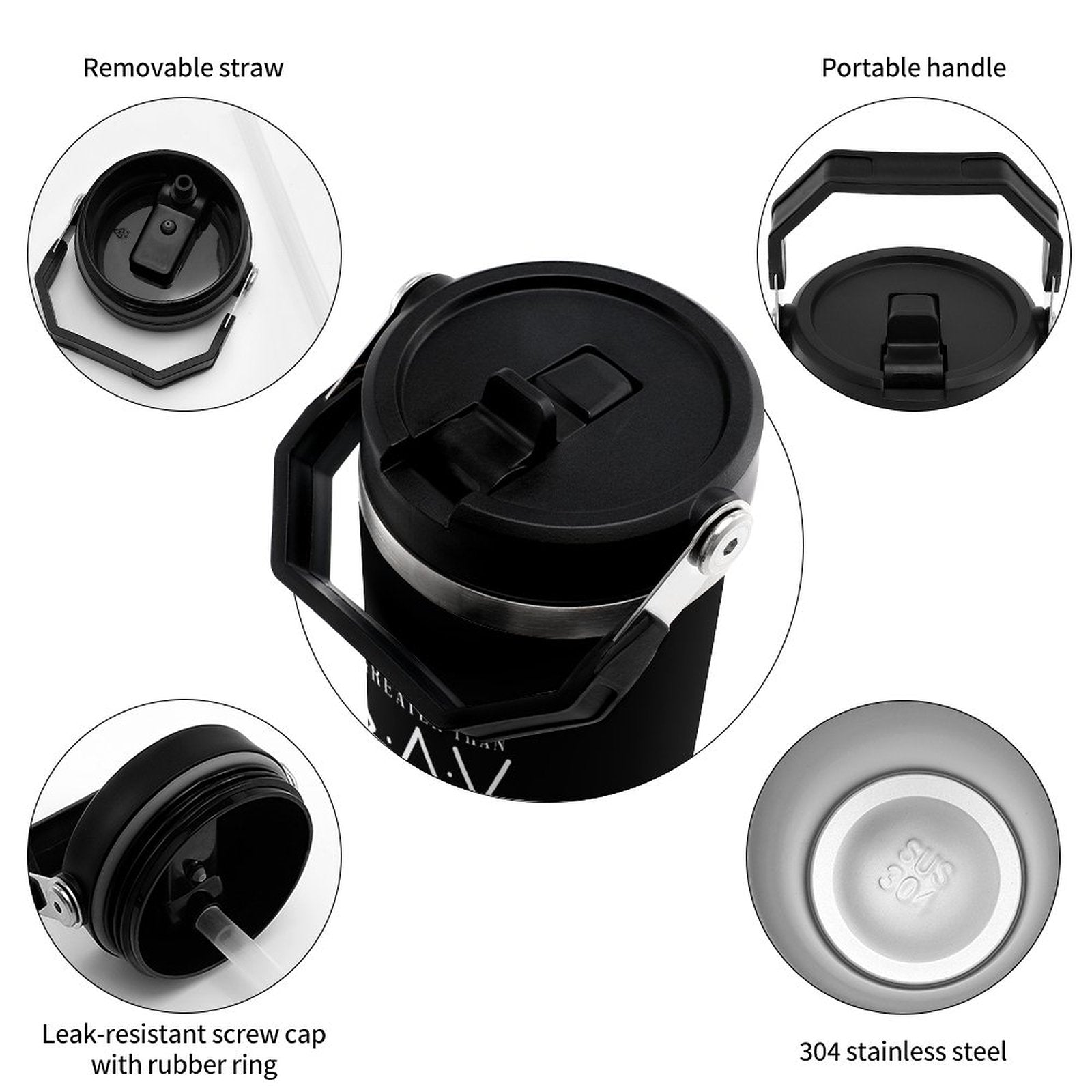 He Is Greater Christian 30oz Car Tumbler with Handle - ClaimedbyGodDesigns