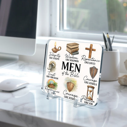 Men Of The Bible Christian Acrylic Plaque with Stand - Rectangle - ClaimedbyGodDesigns