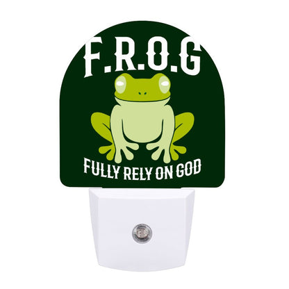 Fully Rely On Him (frog) Christian Night Light For Kids - ClaimedbyGodDesigns