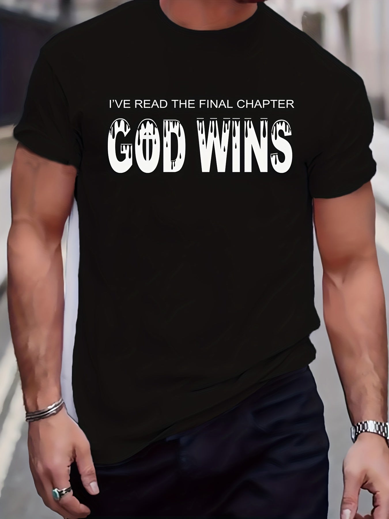 God Wins Men's Christian T-shirt claimedbygoddesigns