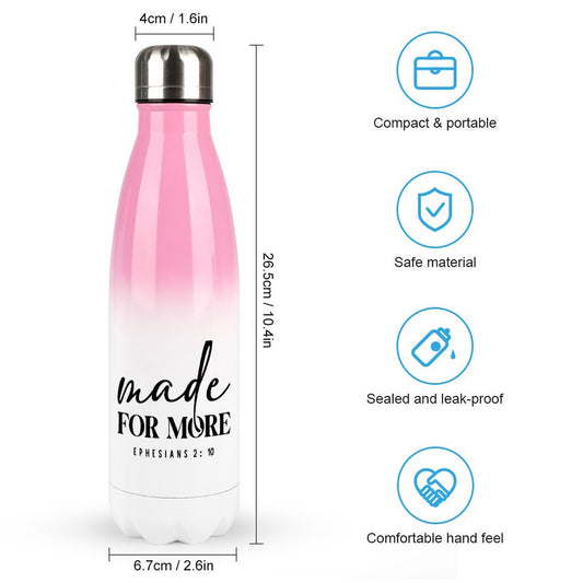 Made For More Christian Gradient Insulated Water Bottle - Faith-Inspired Hydration