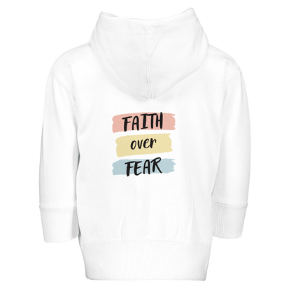 Faith Over Fear (2) Christian Toddler Zip Fleece Hooded Sweatshirt - ClaimedbyGodDesigns