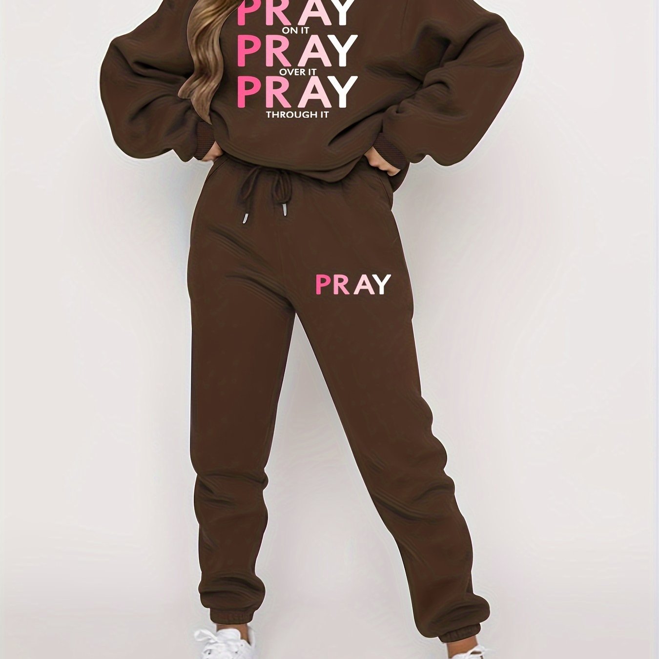 Pray On It, Over It, Through It Women's Christian Casual Outfit claimedbygoddesigns