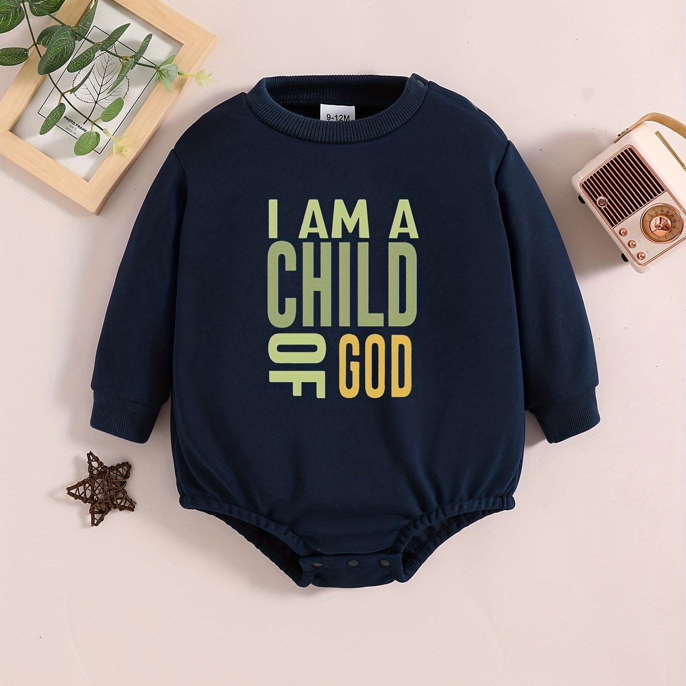 I AM A CHILD OF GOD Long Sleeve Christian Baby Onesie claimedbygoddesigns