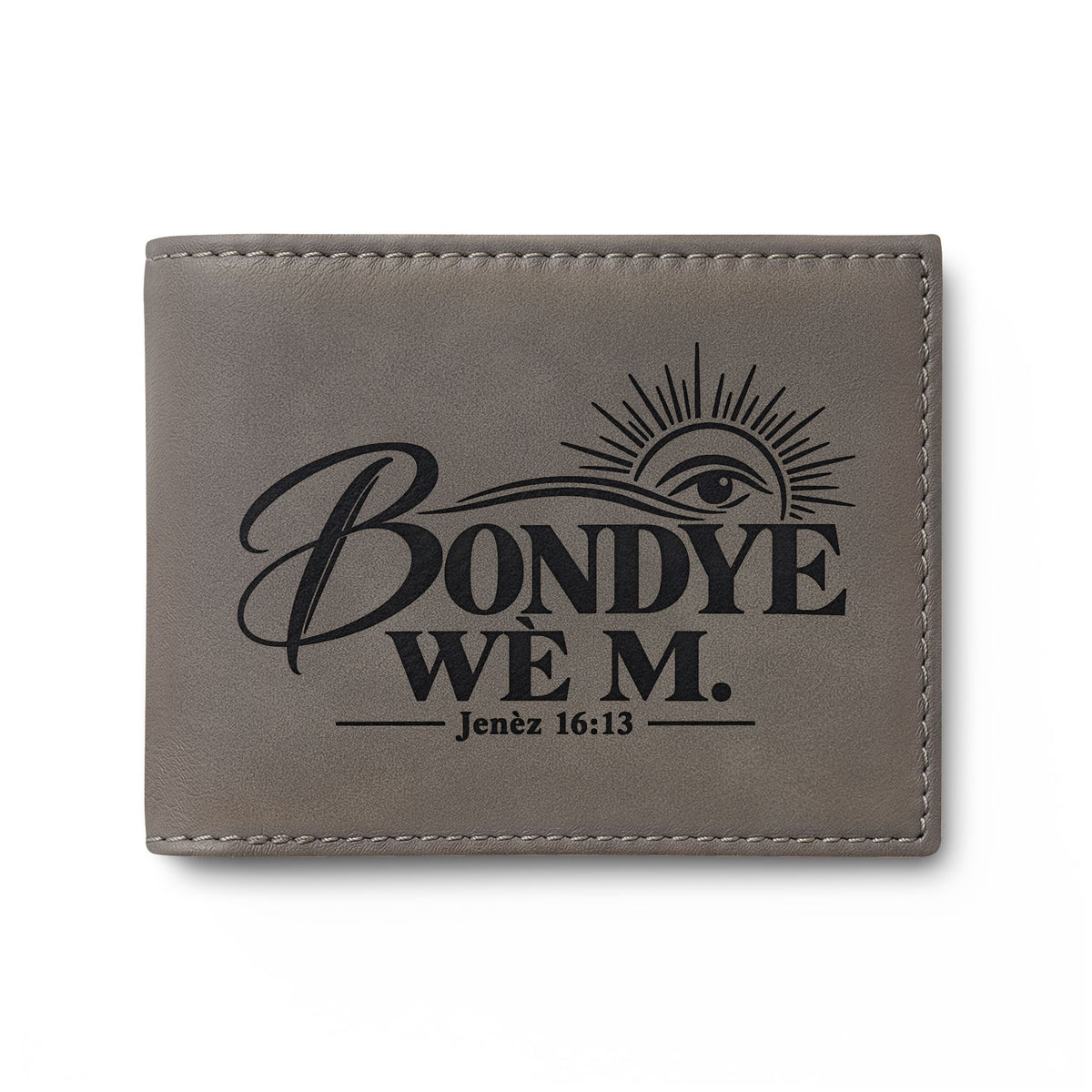 Bondye Wè M. Haitian Kreyòl Christian bi-fold wallet, Jenèz 16:13