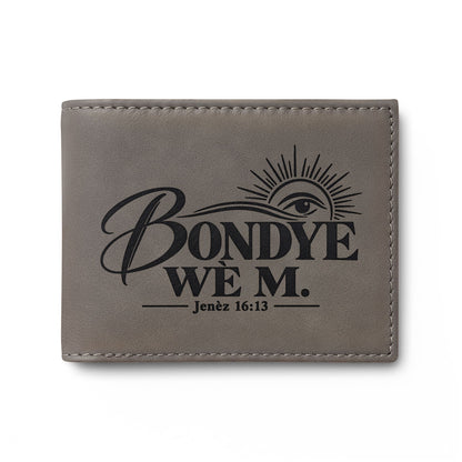 Bondye Wè M. Haitian Kreyòl Christian bi-fold wallet, Jenèz 16:13
