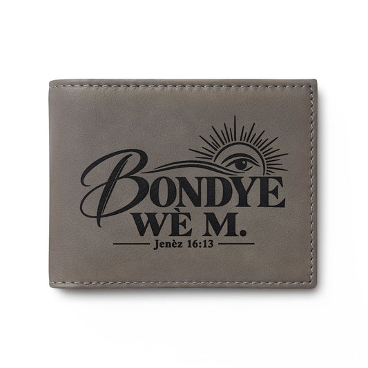 Bondye Wè M. Haitian Kreyòl Christian bi-fold wallet, Jenèz 16:13
