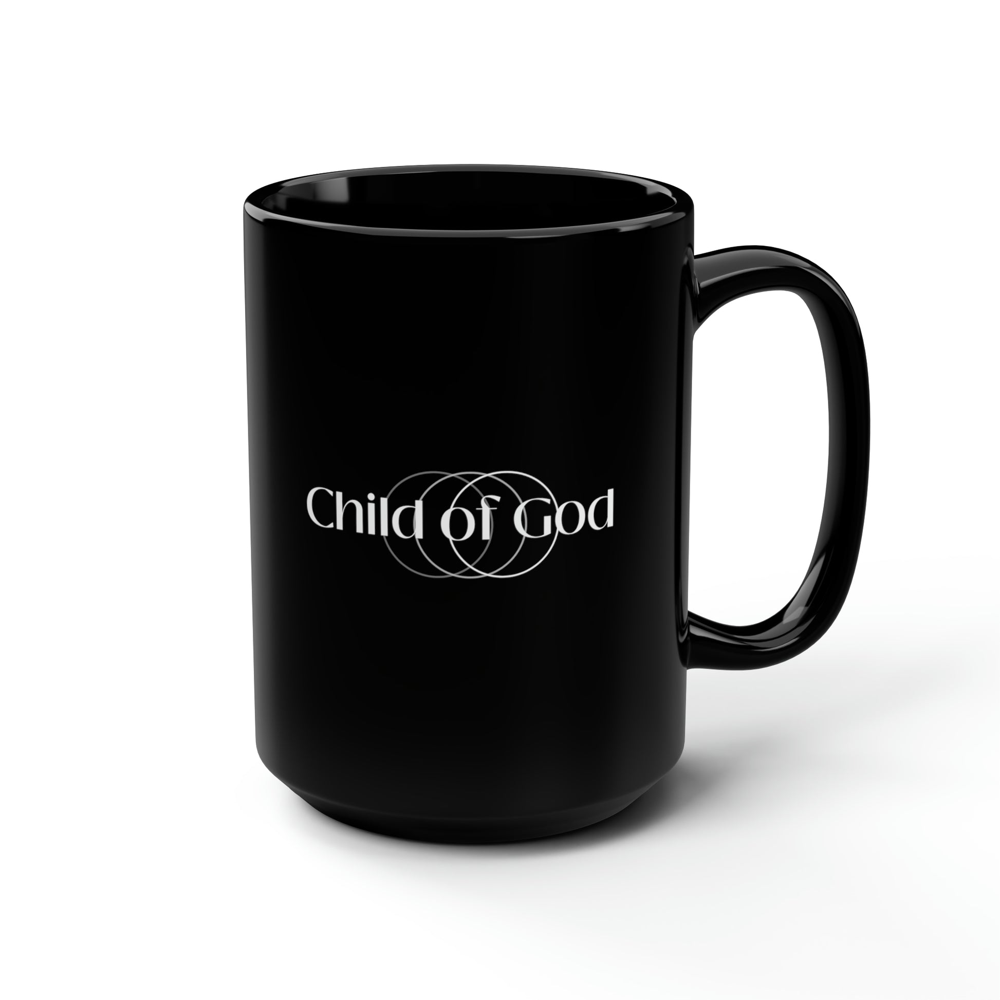 Child Of God Nutrition Facts Black Ceramic Mug, 15oz (double sided print) Printify