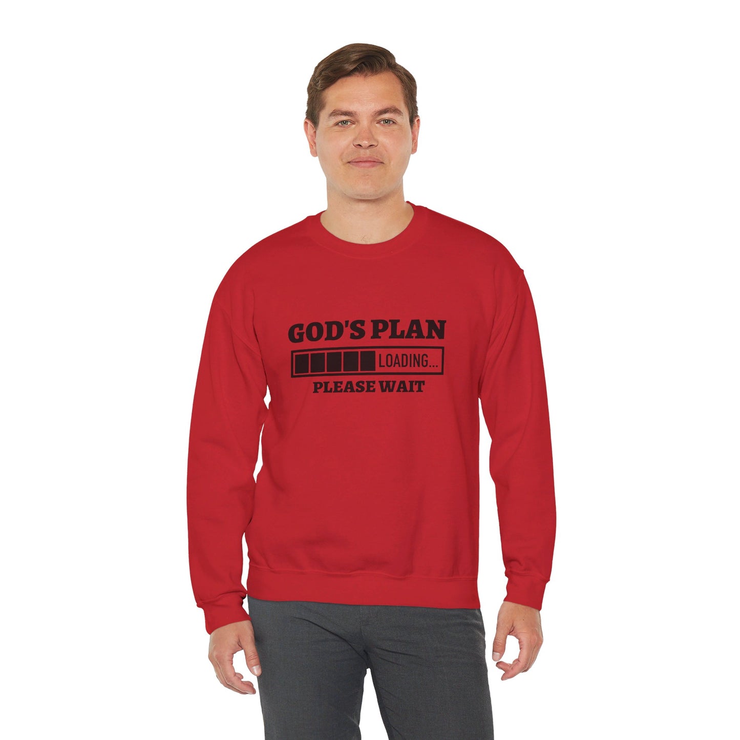 God's Plan Loading Unisex Heavy Blend™ Crewneck Christian Sweatshirt