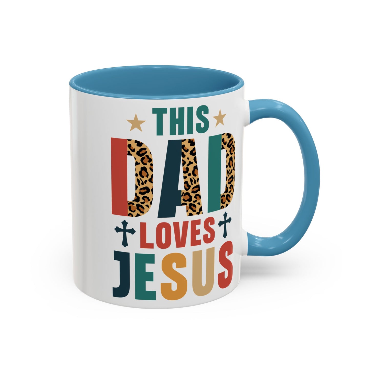 This Dad Loves Him Accent Coffee Mug - Perfect Gift for Father's Day and Christian Dads