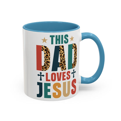 This Dad Loves Him Accent Coffee Mug - Perfect Gift for Father's Day and Christian Dads