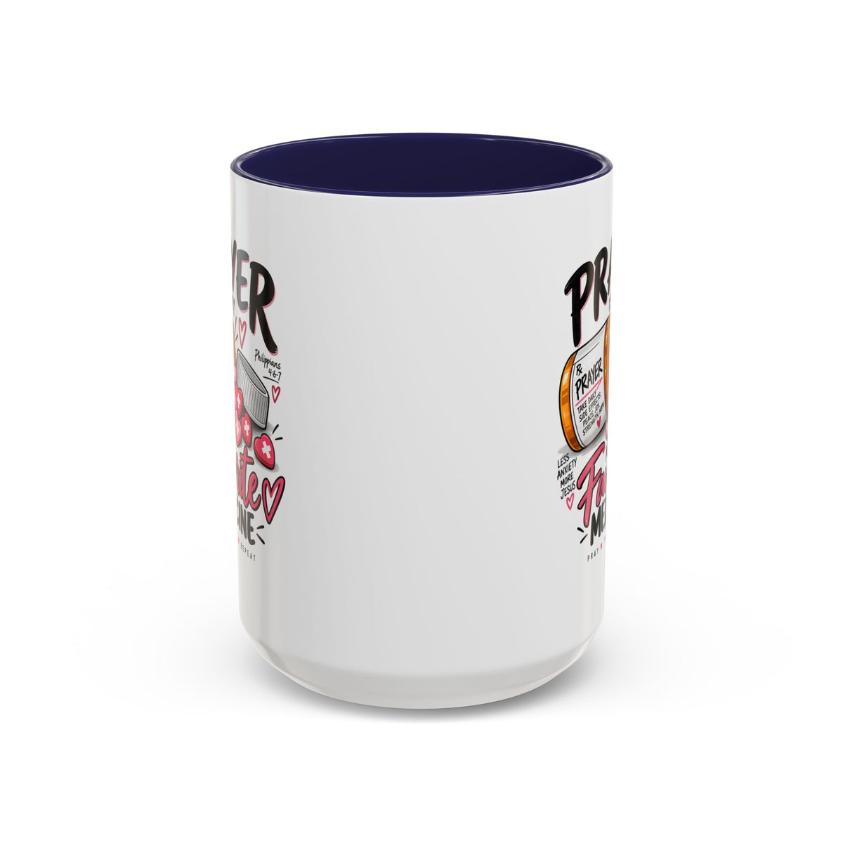 Prayer Is My Favorite Medicine Accent Coffee Mug – Inspirational Religious Gift