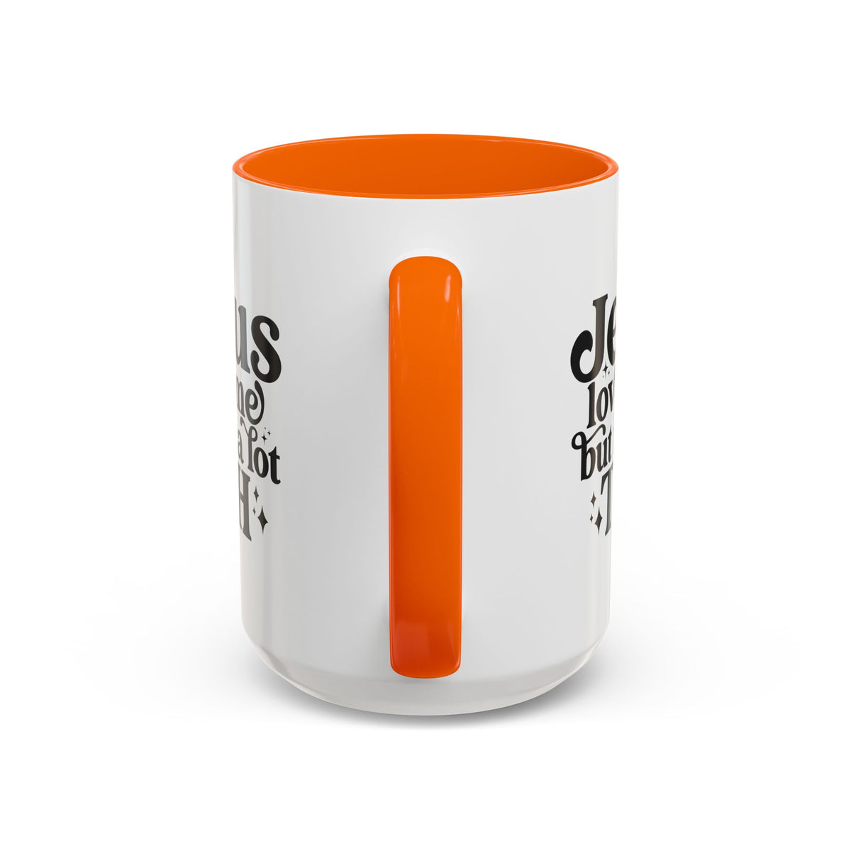 Christian Accent Coffee Mug — "Jesus Loves Me but I'm a Lot TBH" Religious Christian Gift