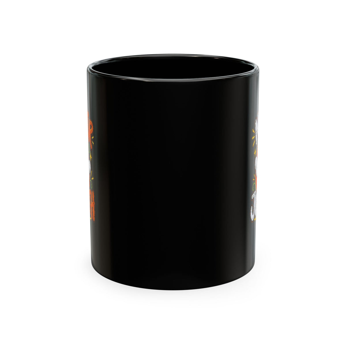 Halloween Ghost Christian Ceramic Mug — "No Fear, Just Faith" Pumpkin Coffee Cup