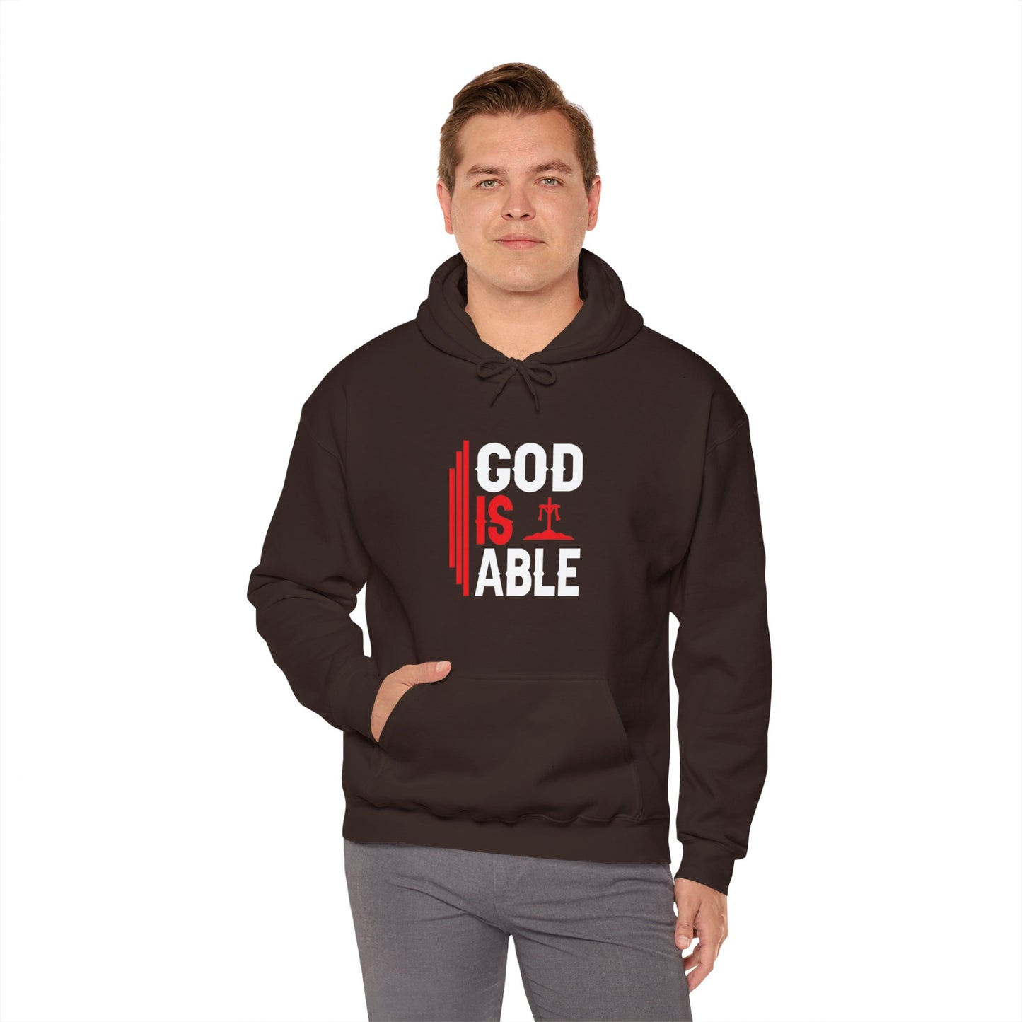 God Is Able Unisex Christian Hooded Pullover Sweatshirt