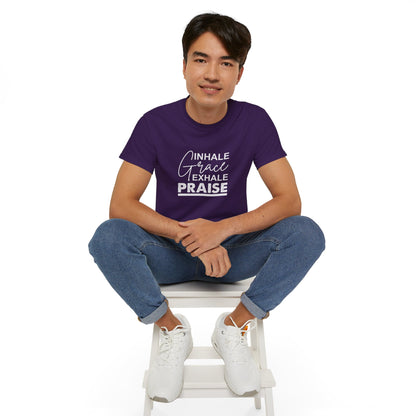 Inhale Grace Exhale Praise Unisex Christian Ultra Cotton Tee Printify