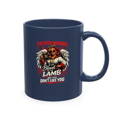 Ceramic Mug — 'I've Been Washed in the Blood of the Lamb' Christian Faith Coffee Cup