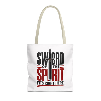 Sword of the Spirit Tote Bag — Christian Faith Inspirational Canvas Tote - ClaimedbyGodDesigns