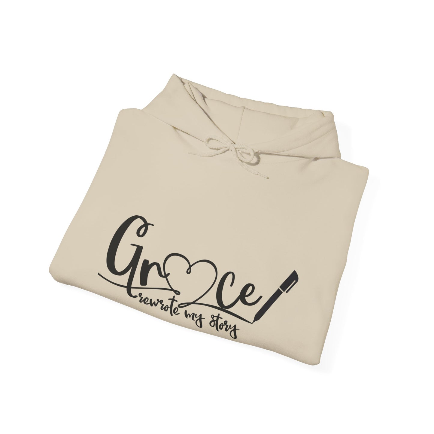 Grace Rewrote My Story Unisex Christian Pullover Hooded Sweatshirt