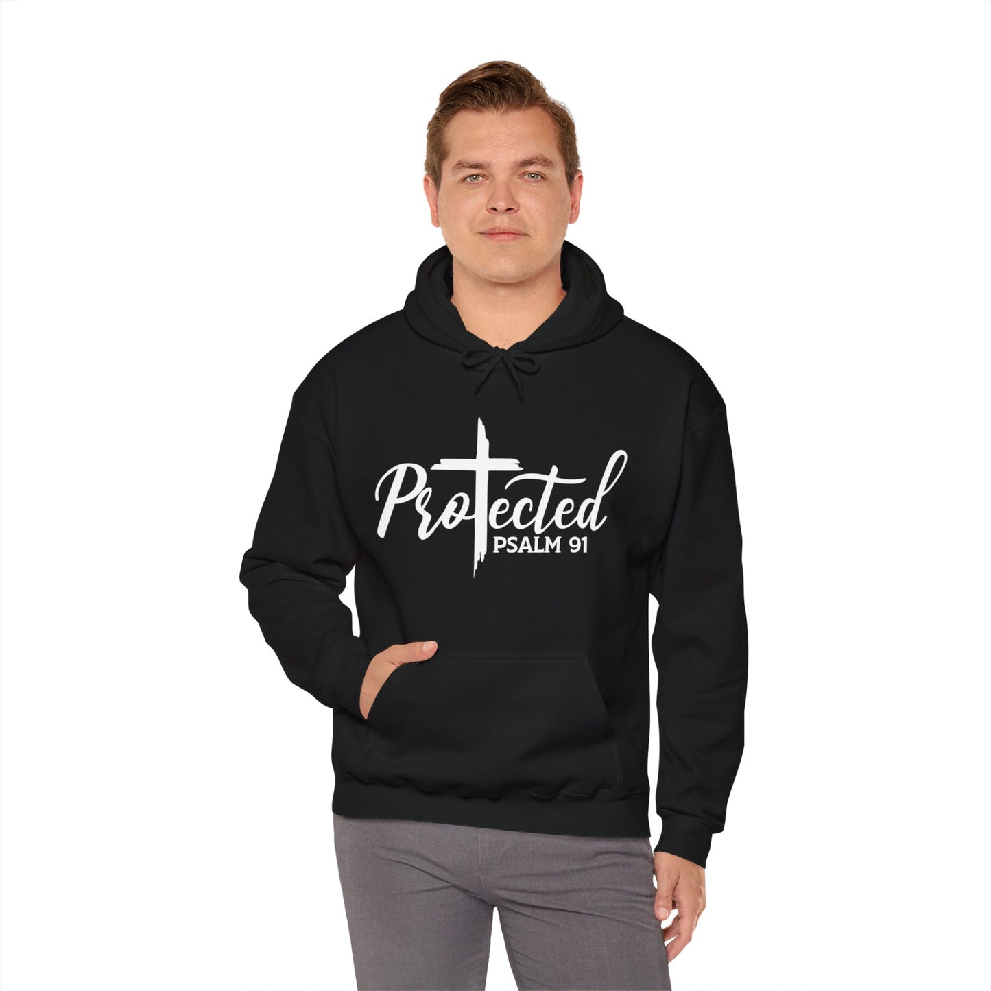 Psalm 91 Protected Unisex Christian Pullover Hooded Sweatshirt