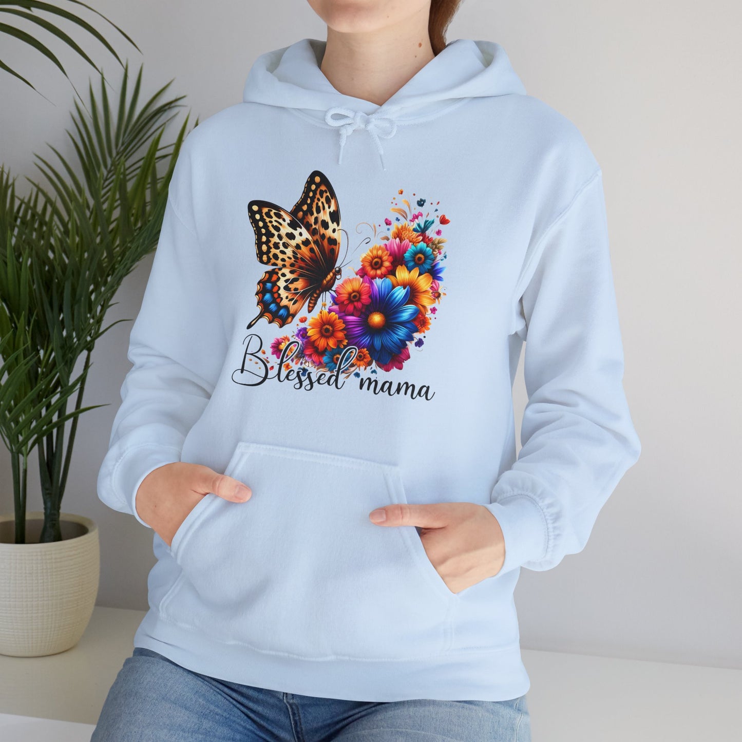 Blessed Mama Women's Christian Hooded Pullover Sweatshirt