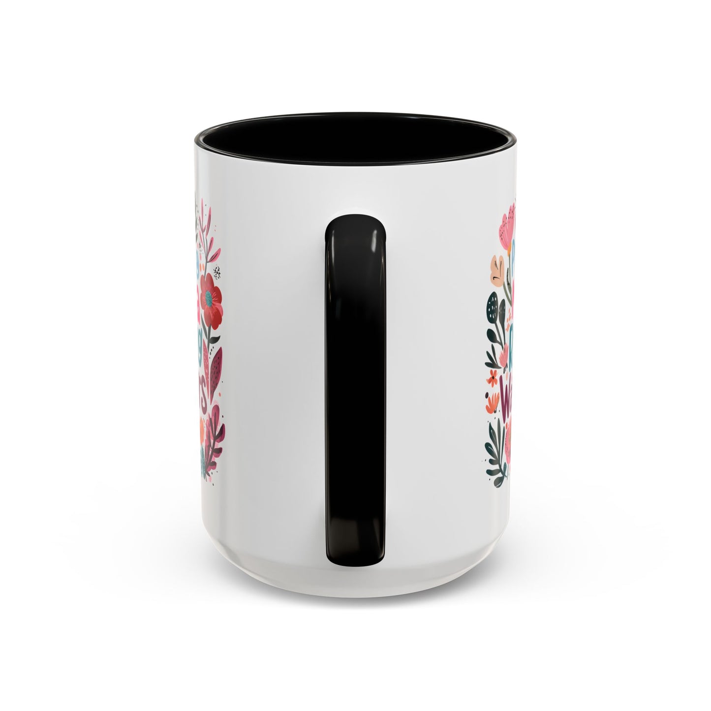 Floral Inspirational Coffee Accent Mug - Praying Mama Raising Warriors, Gift for Moms, Mother's Day Mug, Motivational Cup, Unique Kitchenware