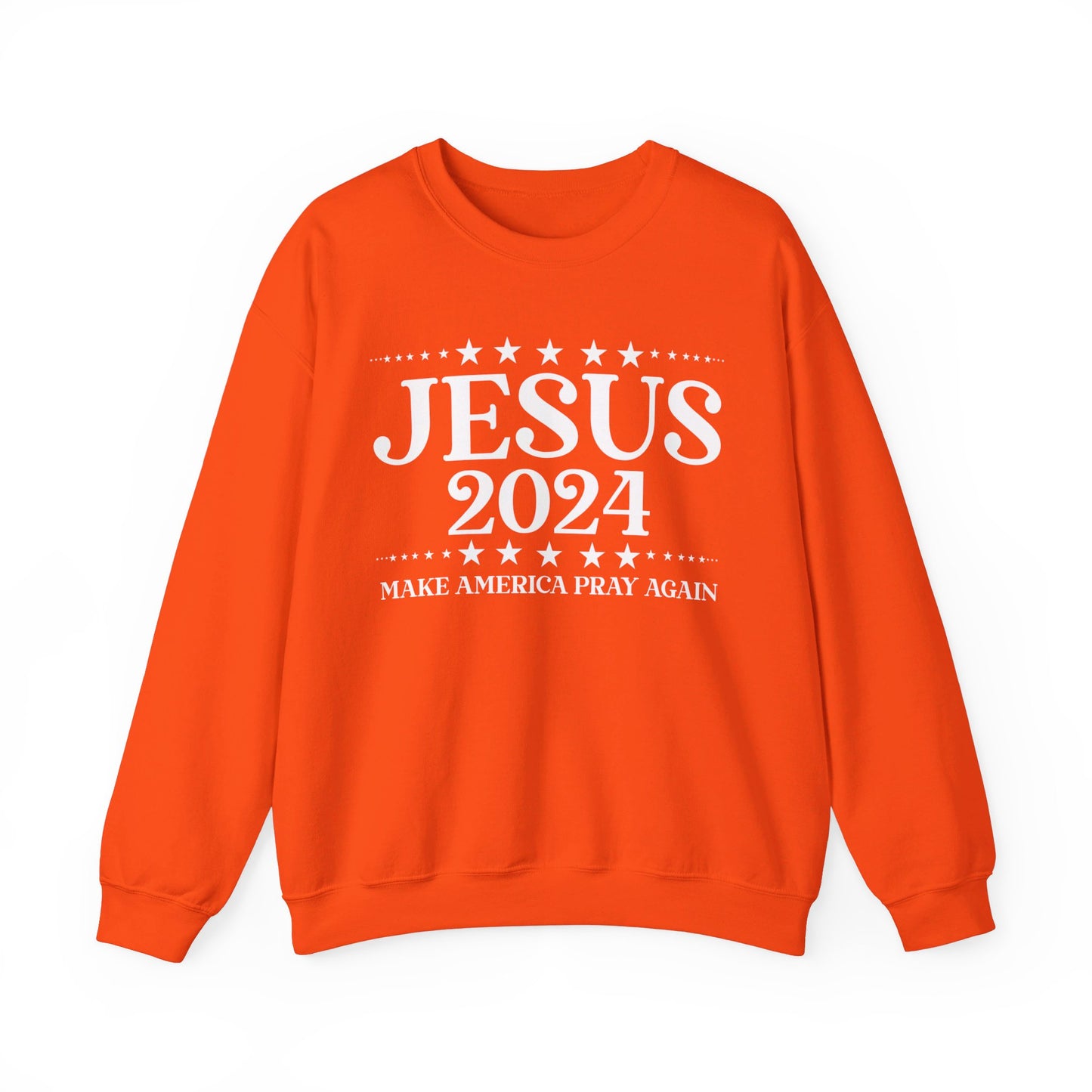 Jesus 2024 Make America Pray Again   Unisex Heavy Blend™ Crewneck Christian Sweatshirt